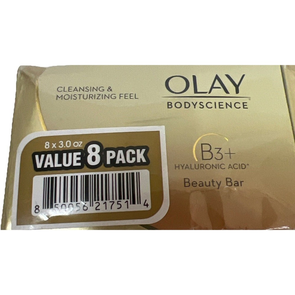 (8) OLAY B3+ HYALURONIC ACID MOISTURIZING‎ BEAUTY BAR SOAP NIB